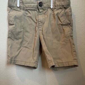 Tan Flat Front Casual Shorts